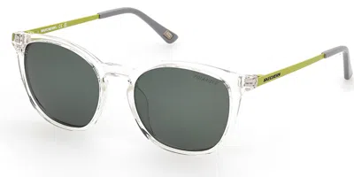 Skechers Se6283 Polarized 26r Men's Sunglasses Clear Size 50 In Green