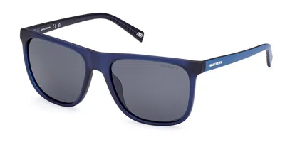 Skechers Se6290 Polarized 90d Men's Sunglasses Blue Size 56