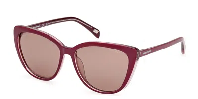 Skechers Se6294 Polarized 81d Women's Sunglasses Purple Size 55