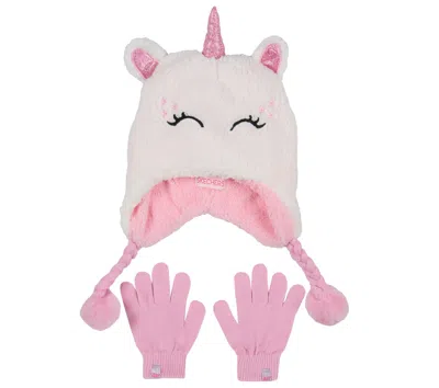 Skechers Sherpa Unicorn Hat And Glove Set In Purple