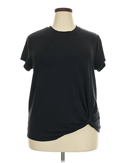 Pre-owned Skechers Short Sleeve Top Black Crew Neck Tops