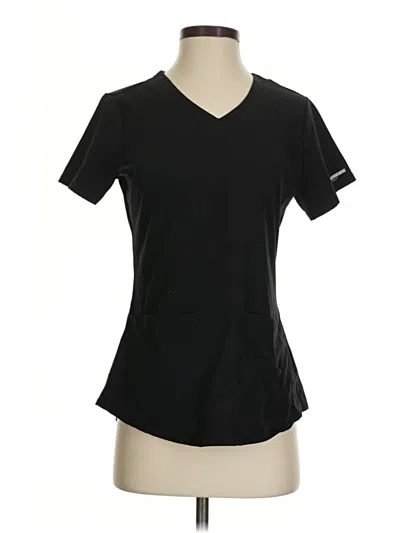 Pre-owned Skechers Short Sleeve Top Black V-neck Tops