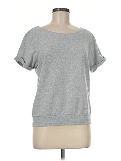 Pre-owned Skechers Short Sleeve Top Gray Boatneck Tops