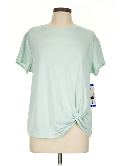 Pre-owned Skechers Short Sleeve Top Green Crew Neck Tops