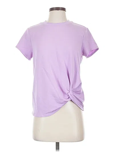 Pre-owned Skechers Short Sleeve Top Purple Keyhole Neckline Tops
