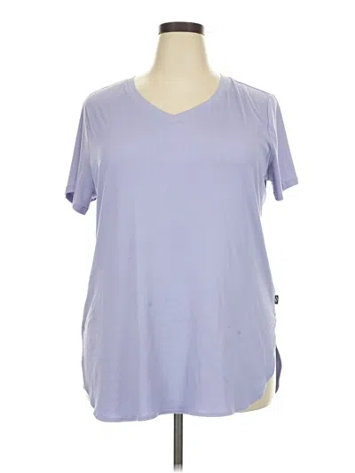 Pre-owned Skechers Short Sleeve Top Purple V Neck Tops