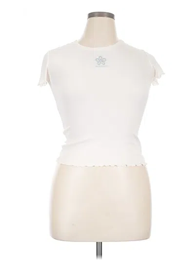 Pre-owned Skechers Short Sleeve Turtleneck In Ivory
