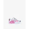 Skechers Silver Com Infinite Heart Lights Woven Trainers Eur 30 / 12 Uk In Multi