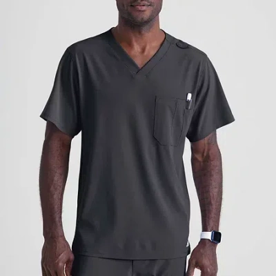 Skechers Sk0112 Structure 1-pocket Mens Big And Tall V Neck Short Sleeve Tag Free Stretch Fabric Moisture Wic In Black