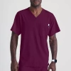 Skechers Sk0112 Structure 1-pocket Mens Big And Tall V Neck Short Sleeve Tag Free Stretch Fabric Moisture Wic In Burgundy