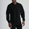 Skechers Sk0408 Structure 3-pocket Crewneck Warm-up Mens Big And Tall Tag Free Stretch Fabric Moisture Wickin In Black