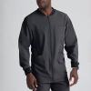 Skechers Sk0408 Structure 3-pocket Crewneck Warm-up Mens Big And Tall Tag Free Stretch Fabric Moisture Wickin In Black