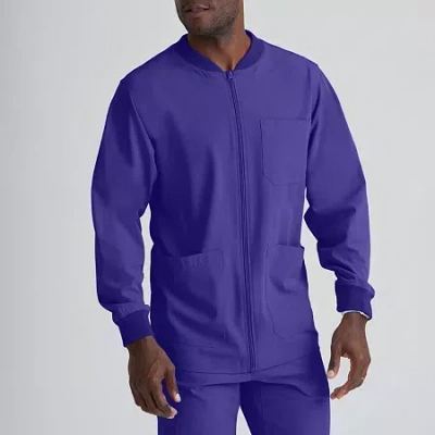 Skechers Sk0408 Structure 3-pocket Crewneck Warm-up Mens Big And Tall Tag Free Stretch Fabric Moisture Wickin In Purple