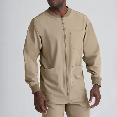 Skechers Sk0408 Structure 3-pocket Crewneck Warm-up Mens Big And Tall Tag Free Stretch Fabric Moisture Wickin In Brown