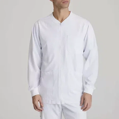 Skechers Sk0408 Structure 3-pocket Crewneck Warm-up Mens Big And Tall Tag Free Stretch Fabric Moisture Wickin In White