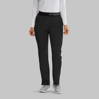 Skechers Sk202 Breeze 3-pocket Mid-rise Straight Leg Womens Petite Tag Free Stretch Fabric Moisture Wicking S In Black