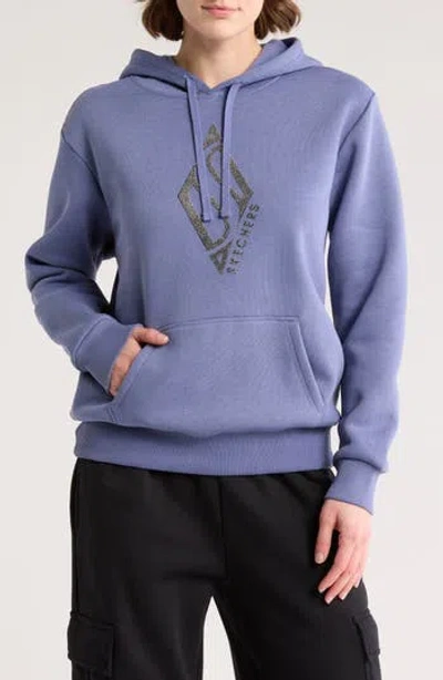 Skechers Skech-sweats Rhinestone Shine Hoodie In Blue