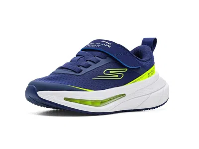 Skechers Skech-air Flight 404095l (little Kid/big Kid) Boys Shoes Navy/yellow : 10.5 Little Kid M, Synthetic/ In Blue