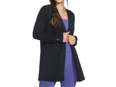 Skechers Skechluxe Elevate Restful Hoodie Cardigan In Black