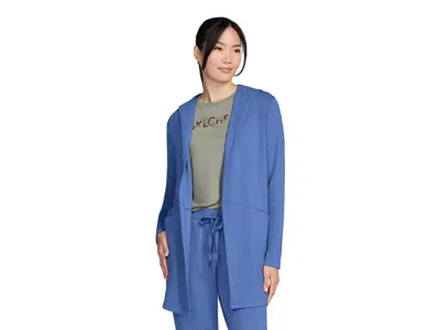 Skechers Skechluxe Elevate Restful Hoodie Cardigan In Blue