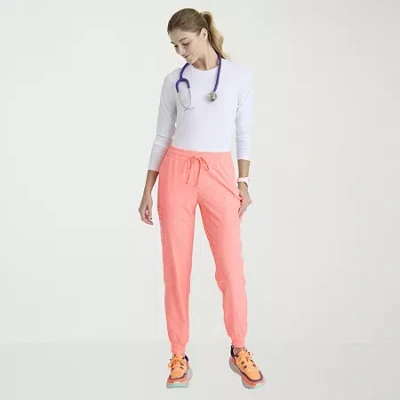 Skechers Skp552 Theory 4-pocket Mid-rise Jogger Womens Petite Stretch Fabric Moisture Wicking Scrub Pant In Multi