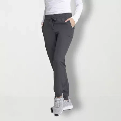 Skechers Skp552 Theory 4-pocket Mid-rise Jogger Womens Plus Tall Stretch Fabric Moisture Wicking Scrub Pant In Gray