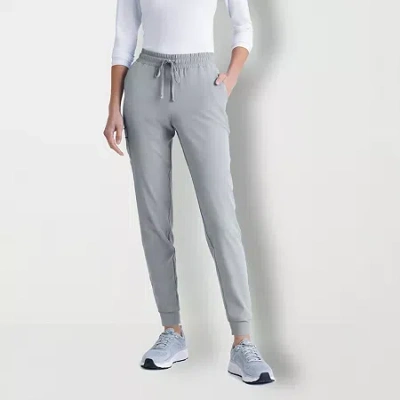 Skechers Skp552 Theory 4-pocket Mid-rise Jogger Womens Stretch Fabric Moisture Wicking Scrub Pant In Gray