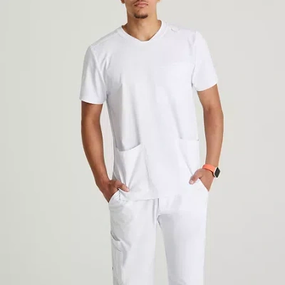 Skechers Skt193 Thesis 3-pocket Round Neck Mens Big And Tall Round Neck Short Sleeve Tag Free Stretch Fabric  In White