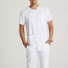Skechers Skt193 Thesis 3-pocket Round Neck Mens Round Neck Short Sleeve Tag Free Stretch Fabric Moisture Wick In White
