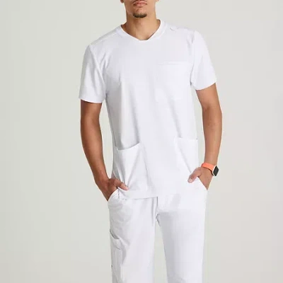 Skechers Skt193 Thesis 3-pocket Round Neck Mens Round Neck Short Sleeve Tag Free Stretch Fabric Moisture Wick In White