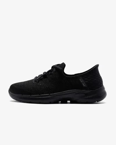 Skechers Slip-ins: Go Walk 6 Lovely Day 124568-bbk Women 9.5 Black Shoes Eee4377