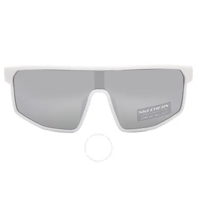 Skechers Smoke Mirror Men's Sunglasses Se6249 21c 00 In White