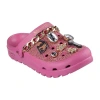 Skechers Snoop Arch Fit Footsteps Rolling N Gold Womens Round Closed Toe Clogs In Pink