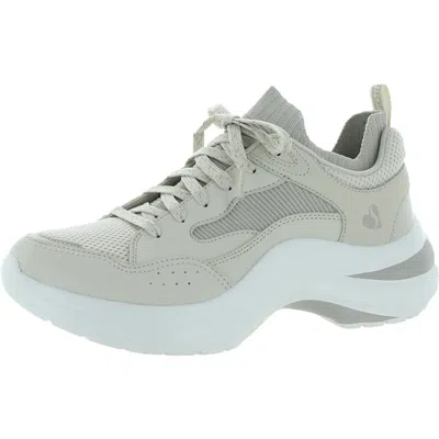 Skechers Solei Low-low Grooves Womens Mixed Media Chunky Fashion Sneakers In White