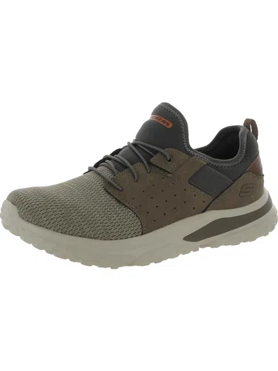 Skechers Solvano Caspian Mens Faux Leather Lifestyle Casual And Fashion Sneakers In Grey