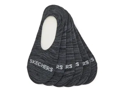 Skechers Sport No Show Liners 6 Pack In Gray