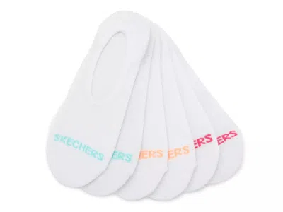 Skechers Sport No Show Liners 6 Pack In White