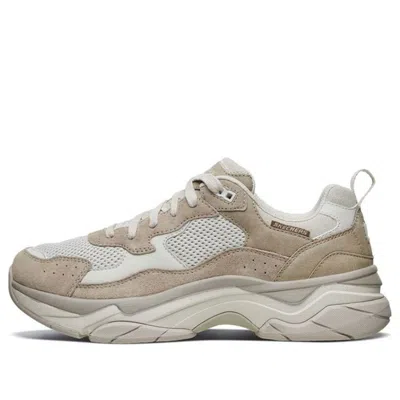 Skechers Staxed Running Shoes White/brown In Gray