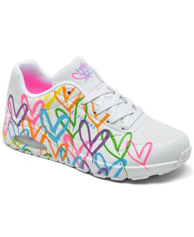 Skechers Street Women's Uno In White,multi