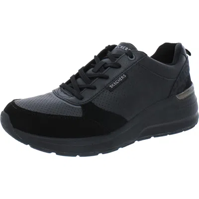Skechers Street Womens Memory Foam Gym Running Shoes In Black