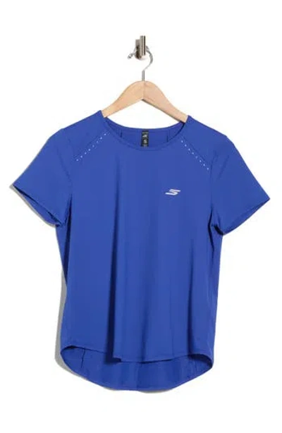 Skechers Stripe Peformance T-shirt In Blue