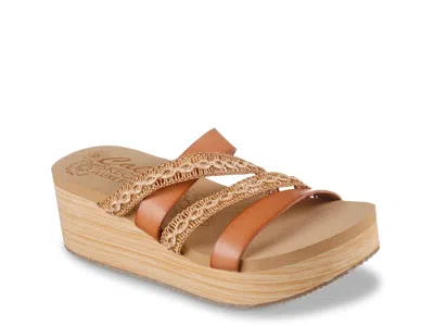 Skechers Summers Wedge Sandal In Brown