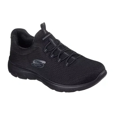 Skechers Summits Summer Blush Womens Slip-on Walking Shoes Wide Width In Black