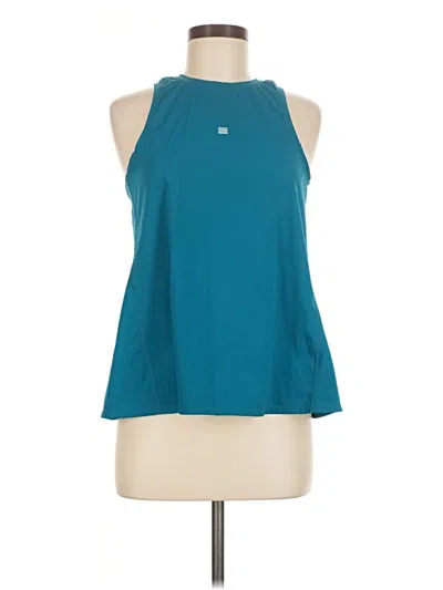 Pre-owned Skechers Tank Top Teal Halter Neckline Tops In Blue