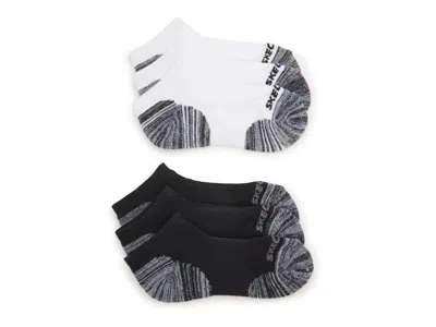 Skechers Terry Kids' No Show Socks 6 Pack In Gray