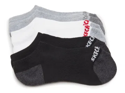 Skechers Terry Kids' No Show Socks 6 Pack In Multi