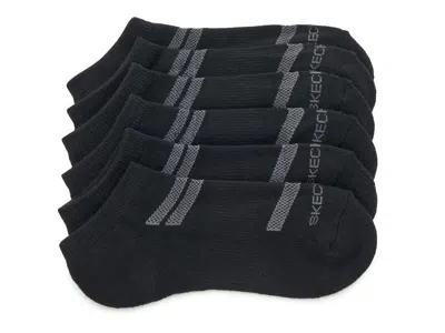 Skechers Terry Low Cut Ankle Socks 6 Pack In Black
