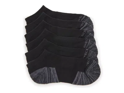 Skechers Terry No Show Socks 6 Pack In Black