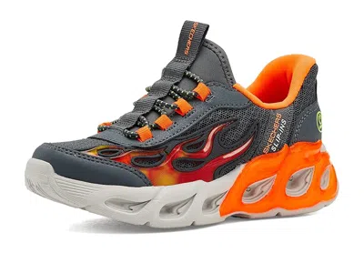 Skechers Thermo-flash 2.0 - Heat-brisk 403898l (little Kid/big Kid) Boy's Shoes Charcoal/orange : 1 Little Ki In Multi