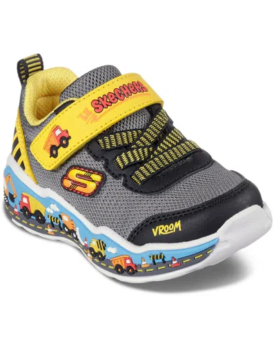 Skechers Babies' Toddler Boys Play Scene Adjustable Strap Casual Sneakers From Finish Line In Blue